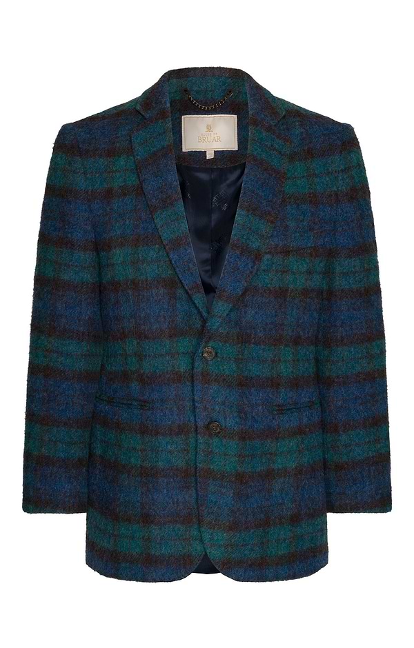 Men's Single Breasted Tweed Tartan Blazer