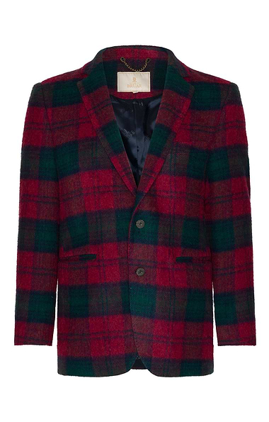 Men's Single Breasted Tweed Tartan Blazer