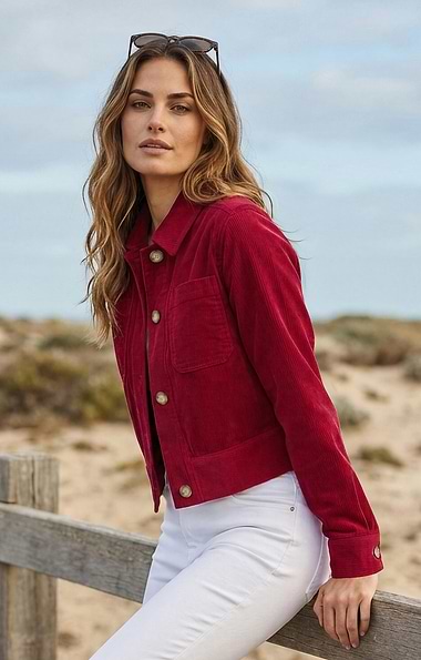 Ladies Washed Cord Jacket
