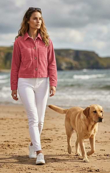 Ladies Washed Cord Jacket