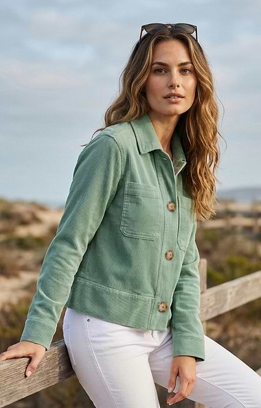 Ladies Washed Cord Jacket