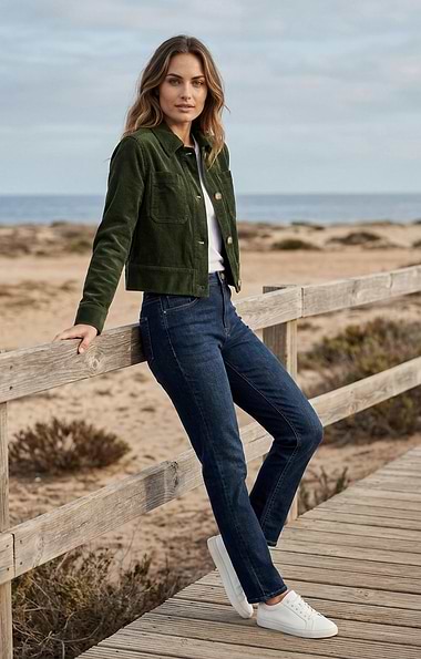 Ladies Washed Cord Jacket