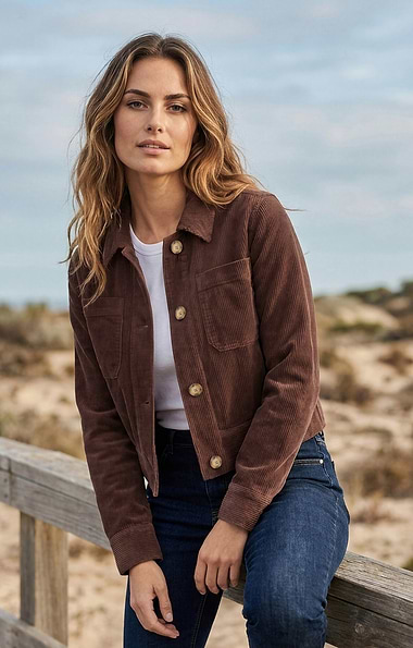Ladies Washed Cord Jacket