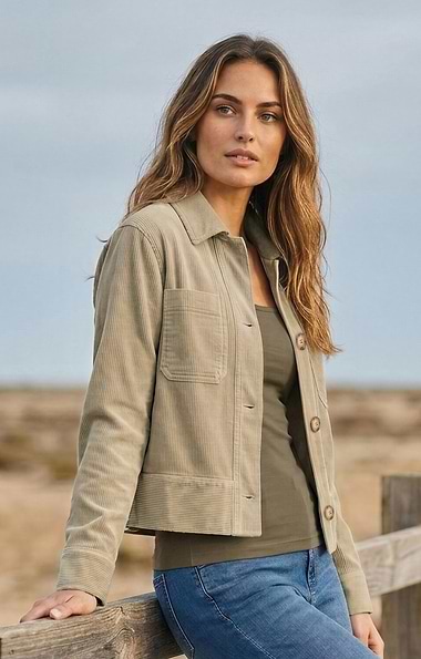 Ladies Washed Cord Jacket