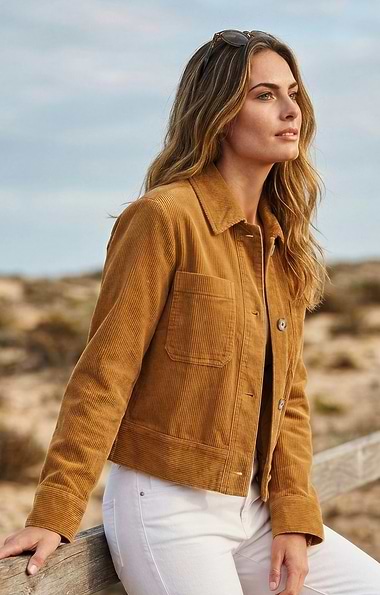 Ladies Washed Cord Jacket