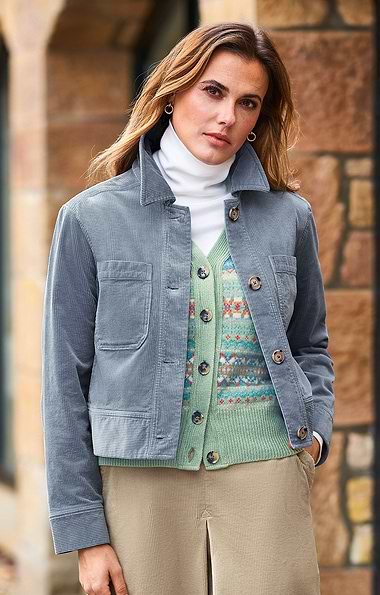 Ladies Washed Cord Jacket