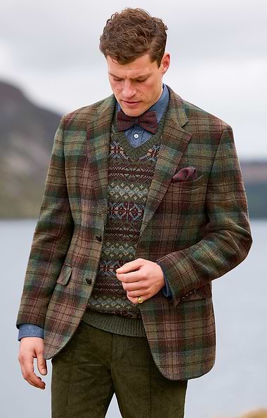 Men's Scottish Tartan Tweed Jacket