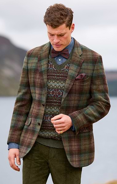 Men's Scottish Tartan Tweed Jacket