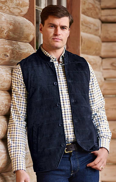 Men's Suede Quilt Waistcoat