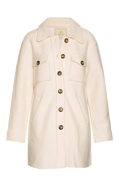 Ladies Boiled Wool Longline Overshirt