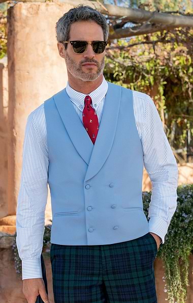 Men's Double Breasted Wool Waistcoat
