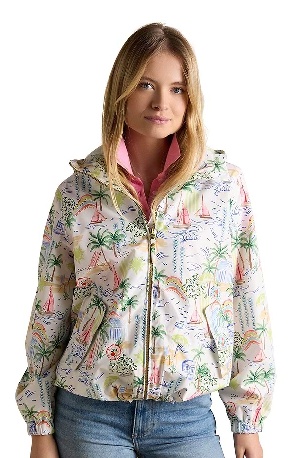 Ladies Joules Rainly Waterproof Packable Hooded Coat