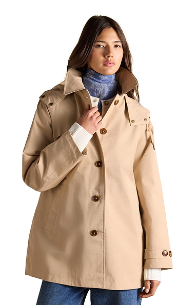 Ladies Joules Rainmore Waterproof Button Through Raincoat