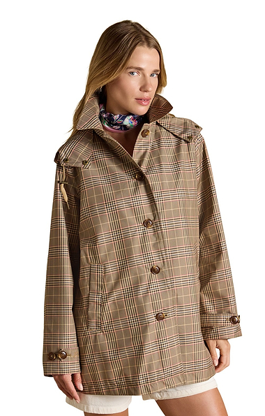 Ladies Joules Rainmore Waterproof Button Through Raincoat