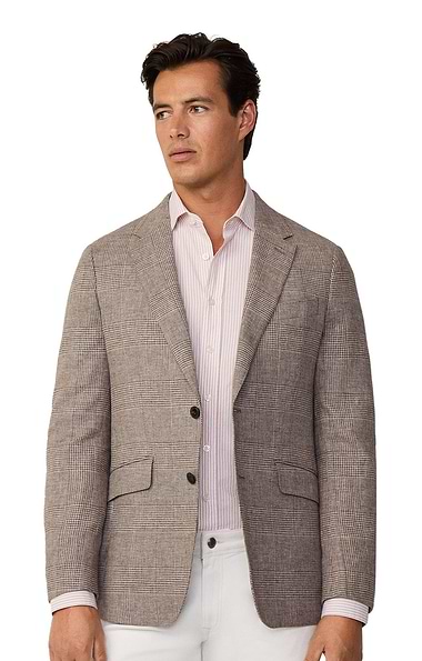 Men's Hackett Cotton Linen Glen Check Blazer