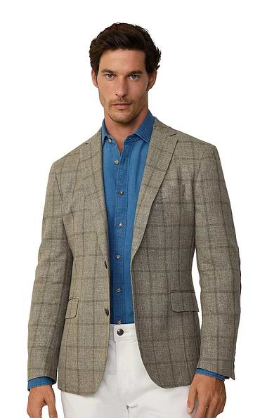 Men's Hackett Hopsack Windowpane Blazer