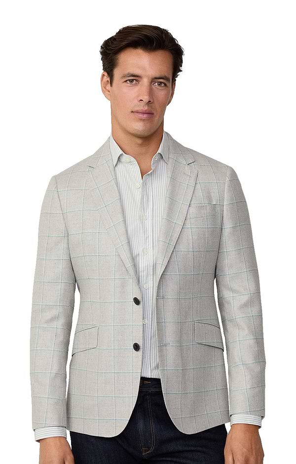 Men's Hackett Wool Silk Windowpane Blazer
