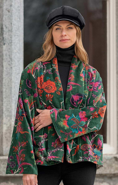 Ladies Velvet Short Robe