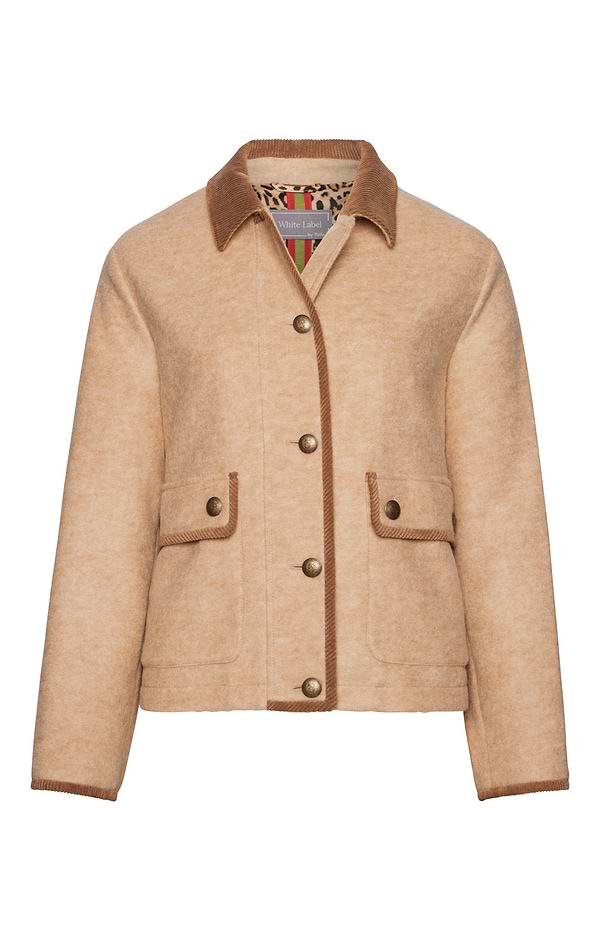 Ladies Cord Collar Wool-Rich Jacket