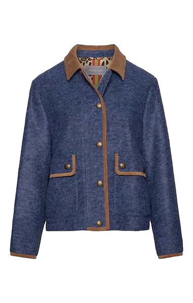 Ladies Cord Collar Wool-Rich Jacket