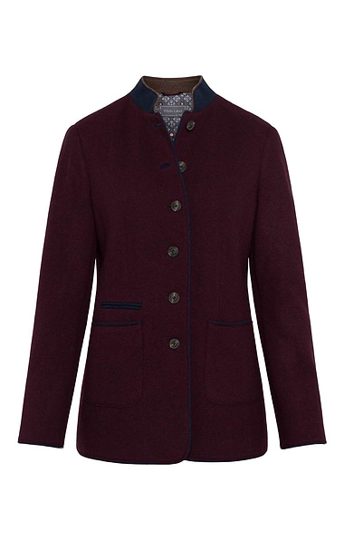 Ladies Wool Rich Knit Contrast Trim Jacket