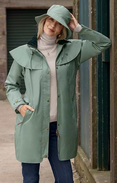 Ladies Three Quarter Length Raincoat