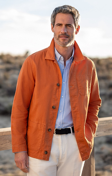 Men’s Linen Cotton Shirt Jacket