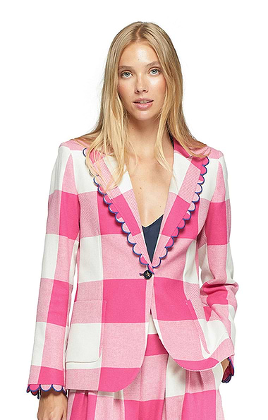 Ladies Vilagallo Scallop Check Blazer