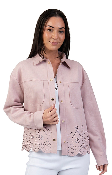 Ladies Faux Suede Shacket
