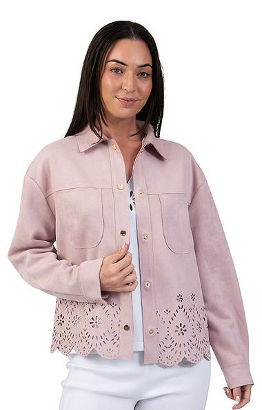 Ladies Faux Suede Shacket