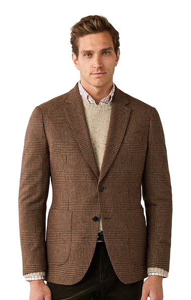 Men's Hackett London Brown Prince Of Wales Jacket