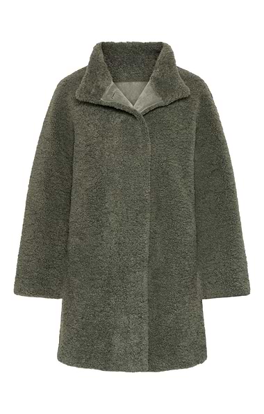 Ladies Rino & Pelle Three-Quarter Teddy Funnel Coat