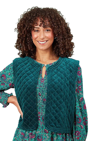 Ladies Adini Velvet Kasol Quilted Waistcoat