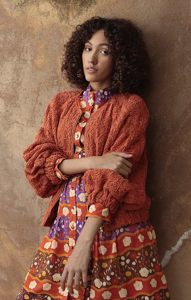 Ladies Emily Lovelock Emelia Textured Embroidered Jacket