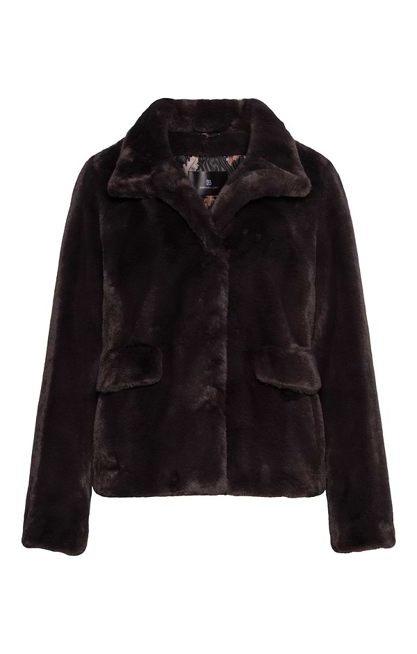 Ladies Barbara Lebek Faux Fur Short Coat