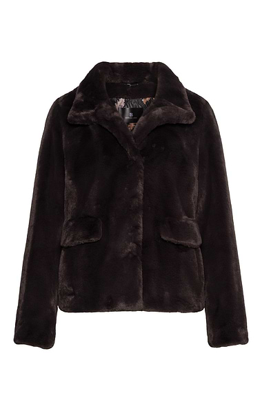 Ladies Barbara Lebek Faux Fur Short Coat