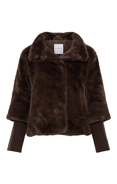 Ladies Rino & Pelle Nesrin Faux Fur Knit Trim Jacket