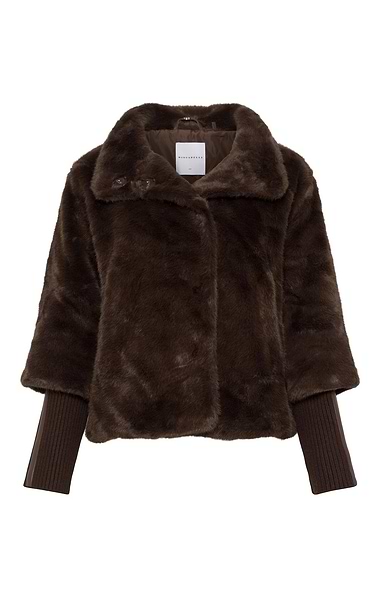 Ladies Rino & Pelle Nesrin Faux Fur Knit Trim Jacket