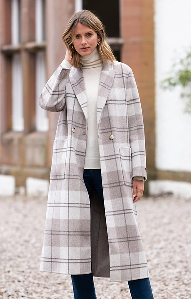Ladies Rino & Pelle Reversible Wool Rich Longline Coat