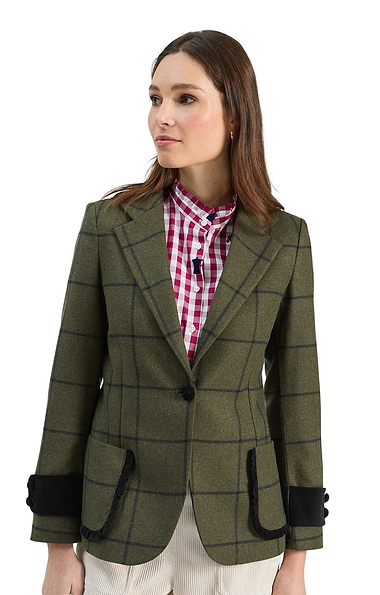Ladies Vilagallo Wool Rich Check Blazer