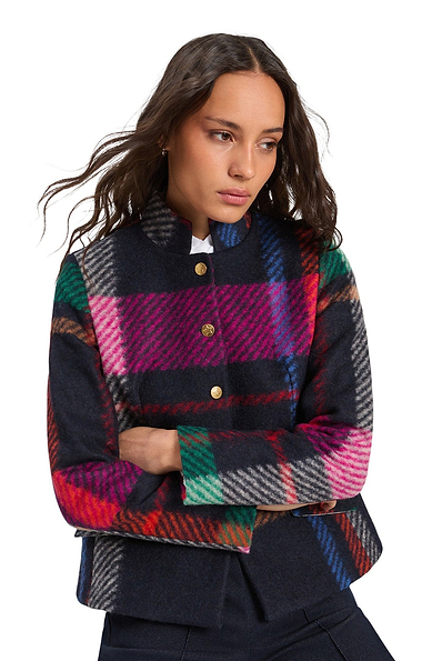 Ladies Vilagallo Wool Rich Check Jacket