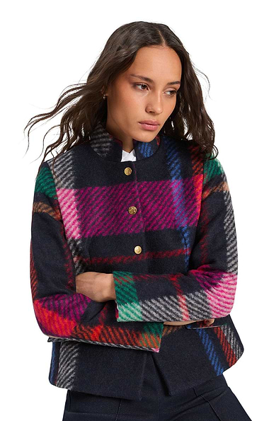 Ladies Vilagallo Wool Rich Check Jacket