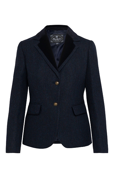 Ladies Velvet Trim Tweed Jacket