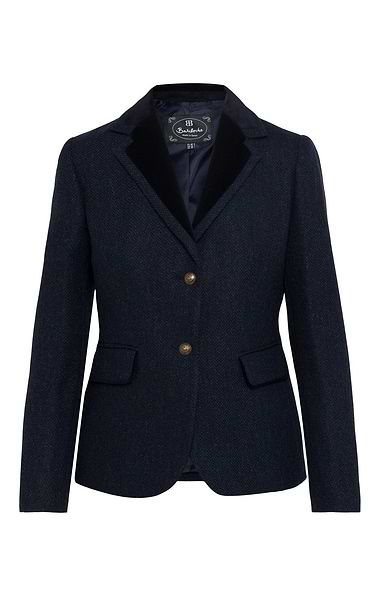 Ladies Velvet Trim Tweed Jacket