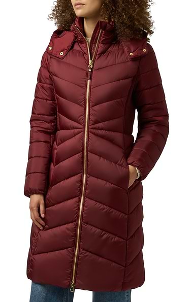 Ladies Joules Windborough Showerproof Long Padded Coat