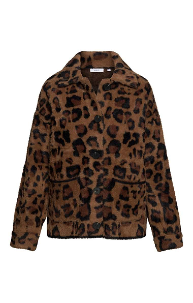 Ladies Leopord Faux Fur Jacket