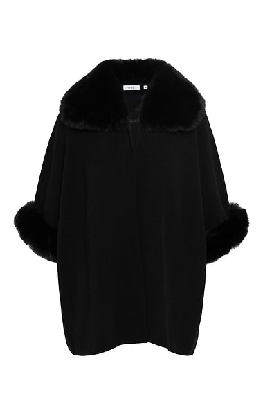 Ladies Faux Fur Knitted Cape