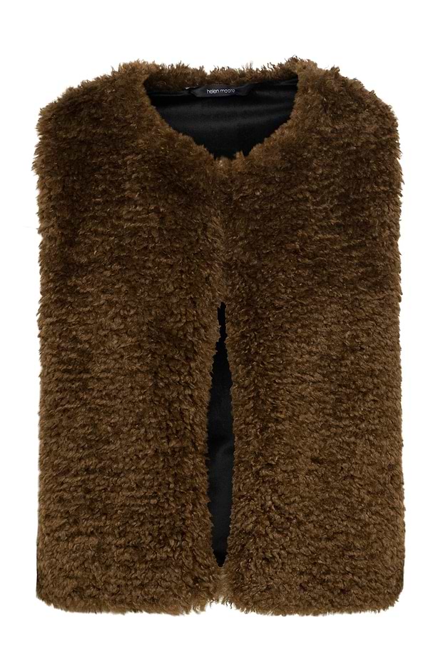 Ladies Helen Moore Faux Sheepskin Gilet