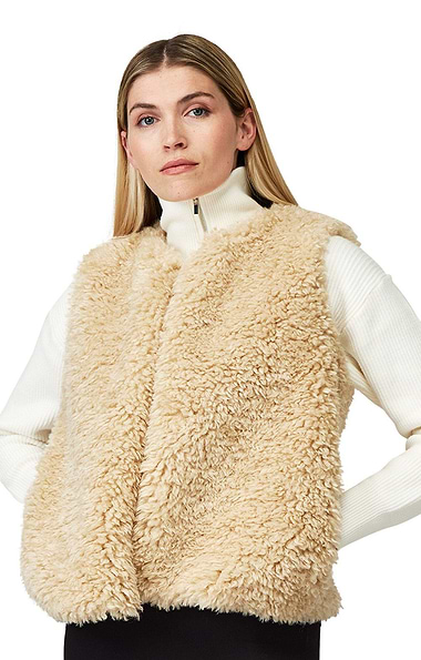 Ladies Helen Moore Faux Sheepskin Gilet