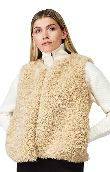 Ladies Helen Moore Faux Sheepskin Gilet